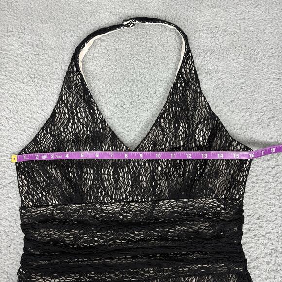 vtg Nine West Halter Dress Women sz 10 Mesh Spider Black Dark Fairy Whimsigoth - Picture 8 of 14